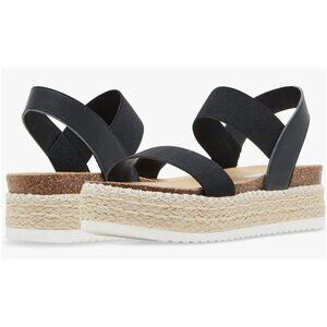 Steve Madden Womens Jaklin Black Platform Sandals Size 8 New